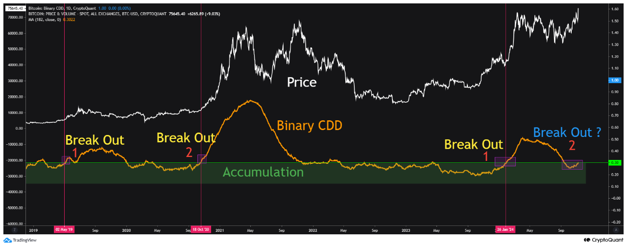 Bitcoin Binary CDD Chart