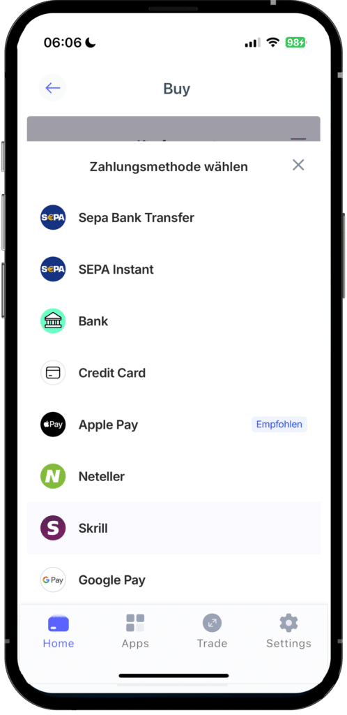 Schritt 2: Wallet aufladen