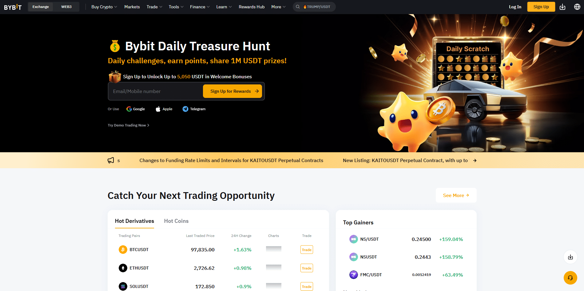 ByBit homepage