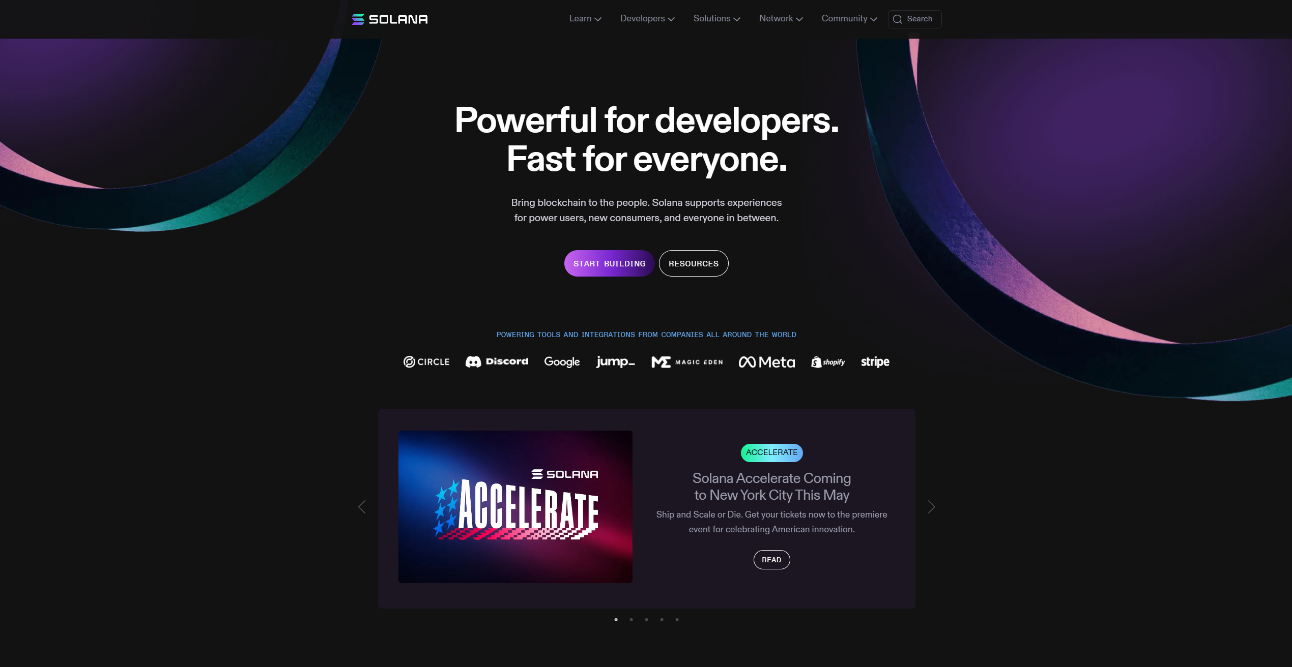 Solana Homepage