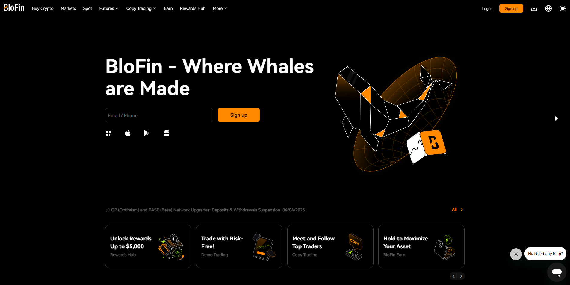 Blofin Homepage