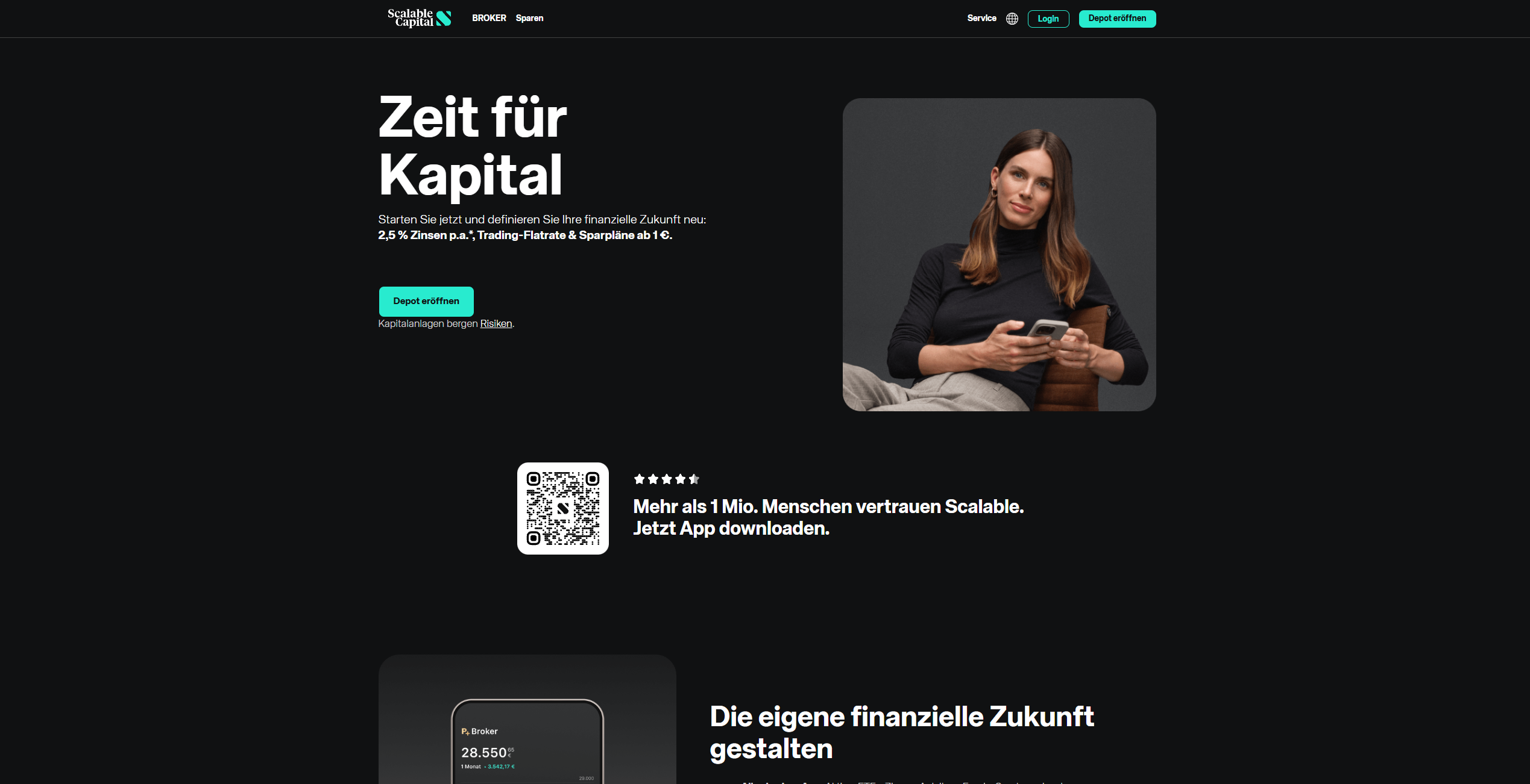 Scalable Capital Homepage