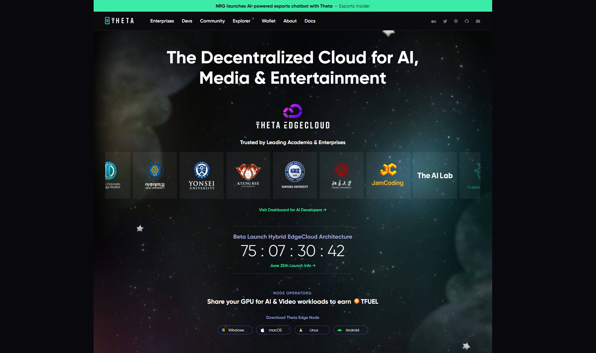 Theta Network Homepage