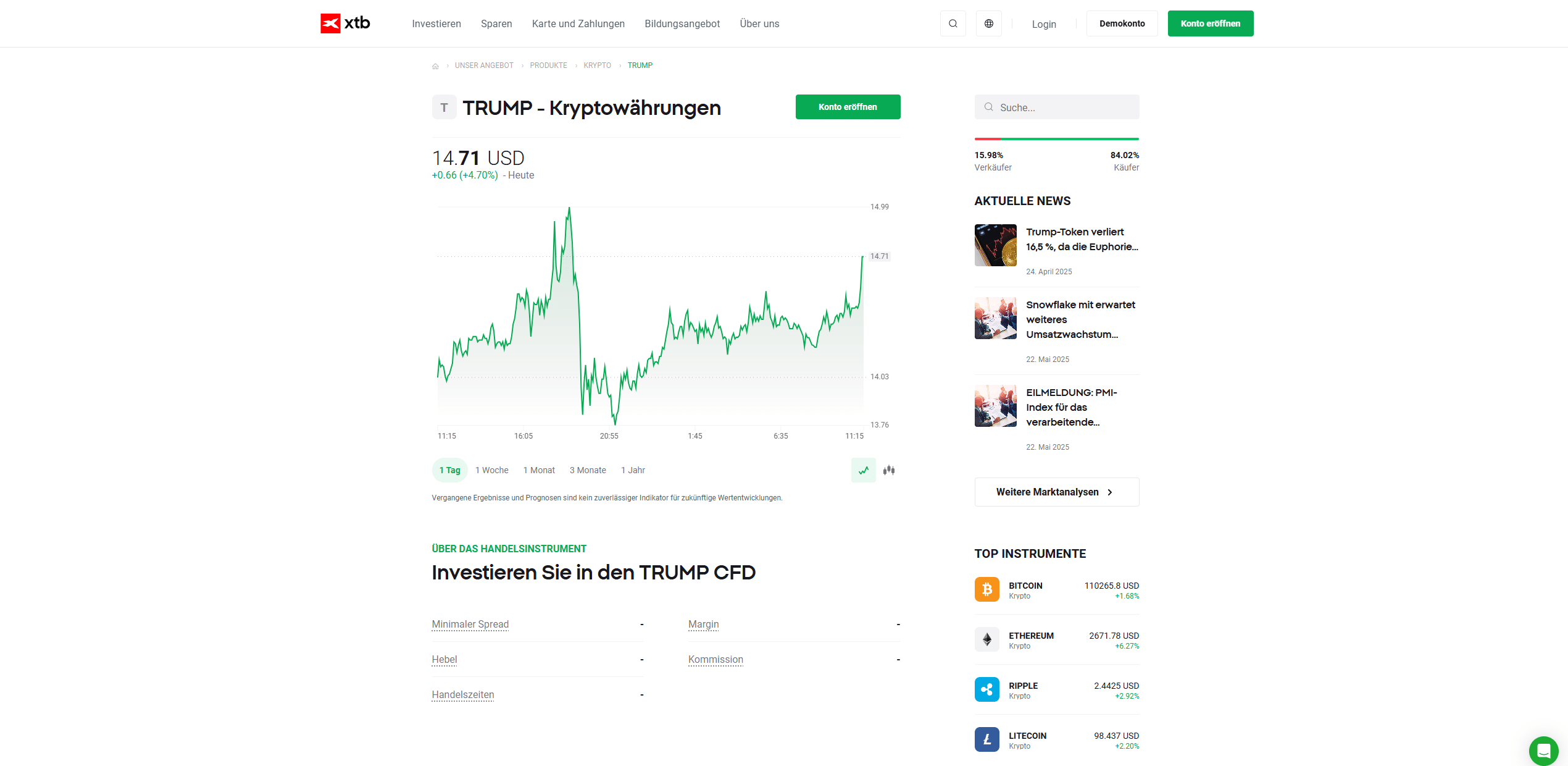 XTB Trump Coin kaufen