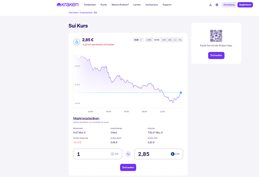 Kraken Sui Coin kaufen