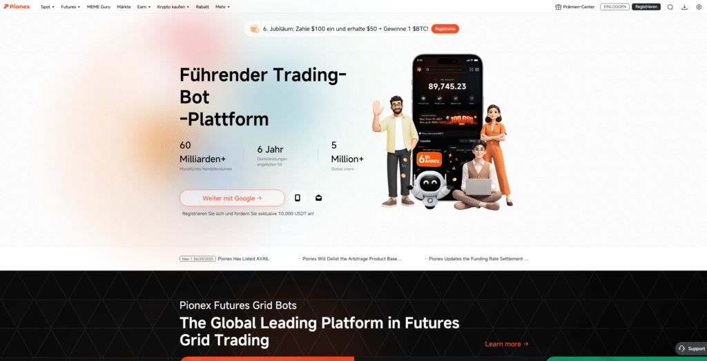 Pionex-Homepage