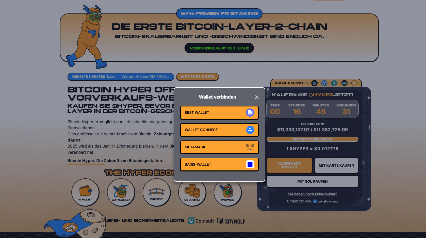 Bitcoin Hyper wallet verbinden