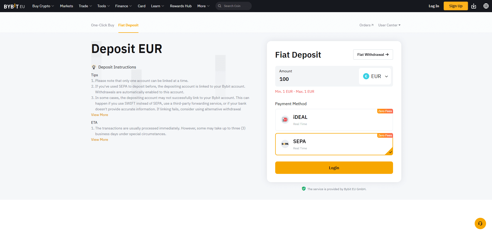 ByBit Einzahlung