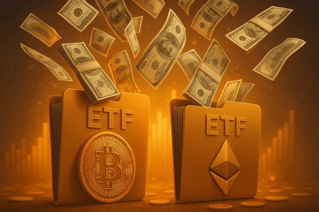 Bitcoin-und-Ether-ETFs-starten-die-Woche-mit-Zufl-ssen-von-283-Millionen-USD
