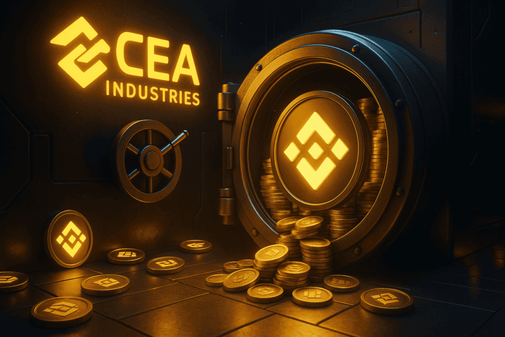 CEA Industries enthüllt 480.000 BNB Unternehmens-Treasury während der Binance-Token stark ansteigt