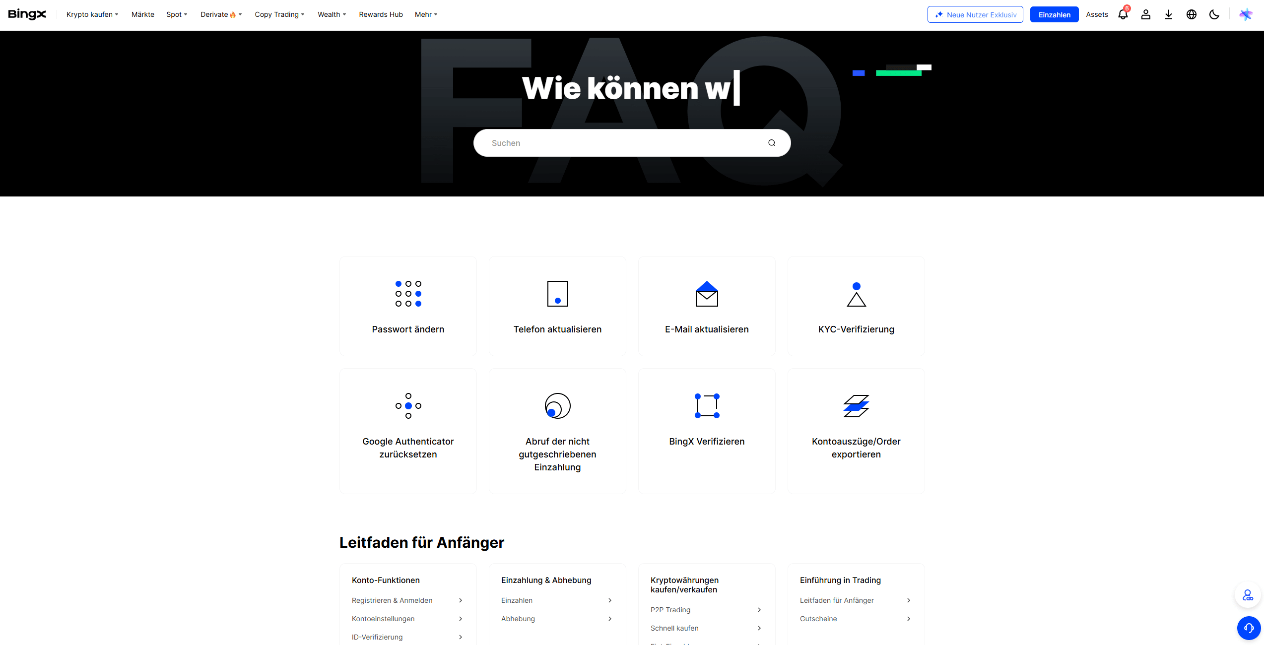 BingX Kundenservice