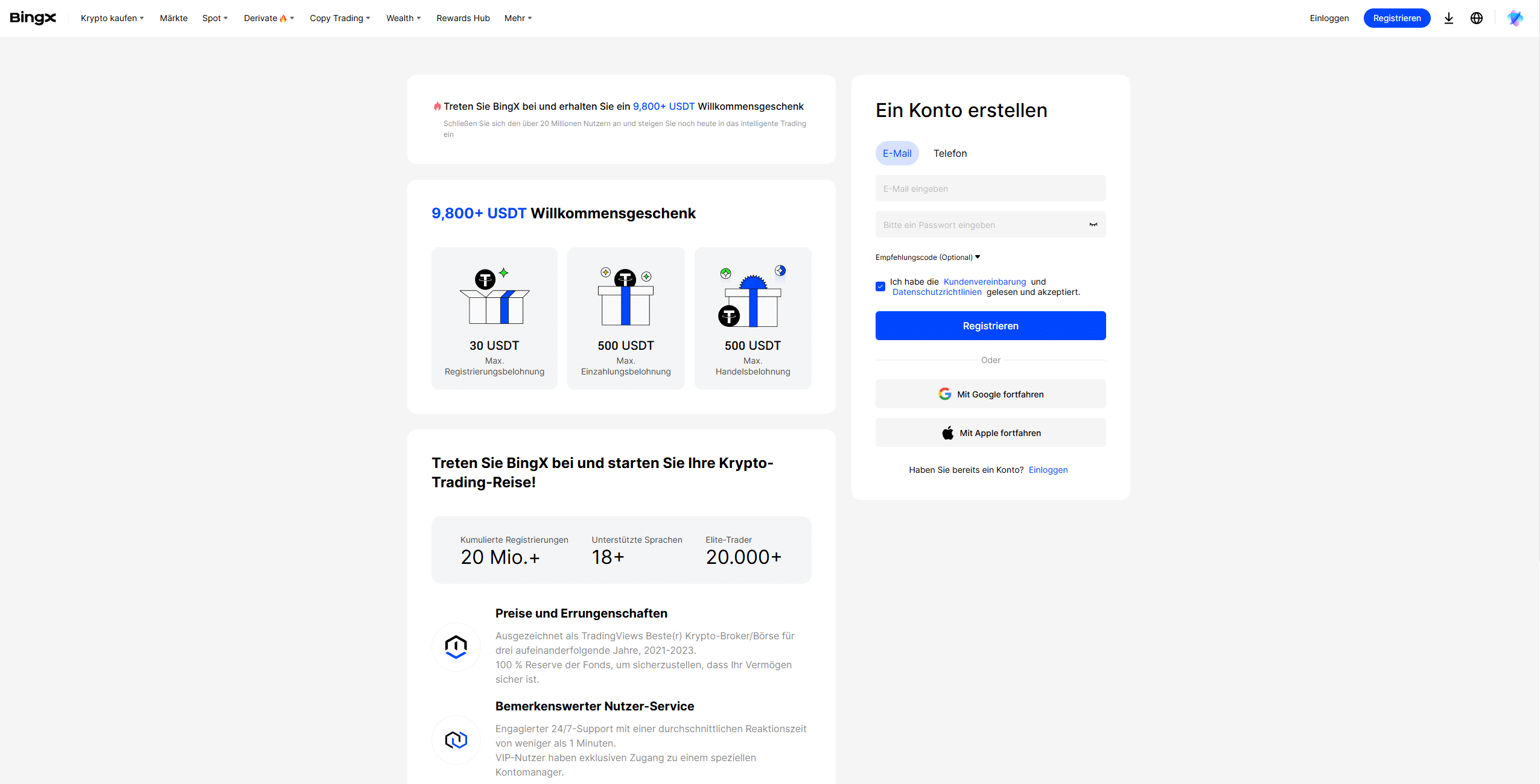 BingX Registrierung