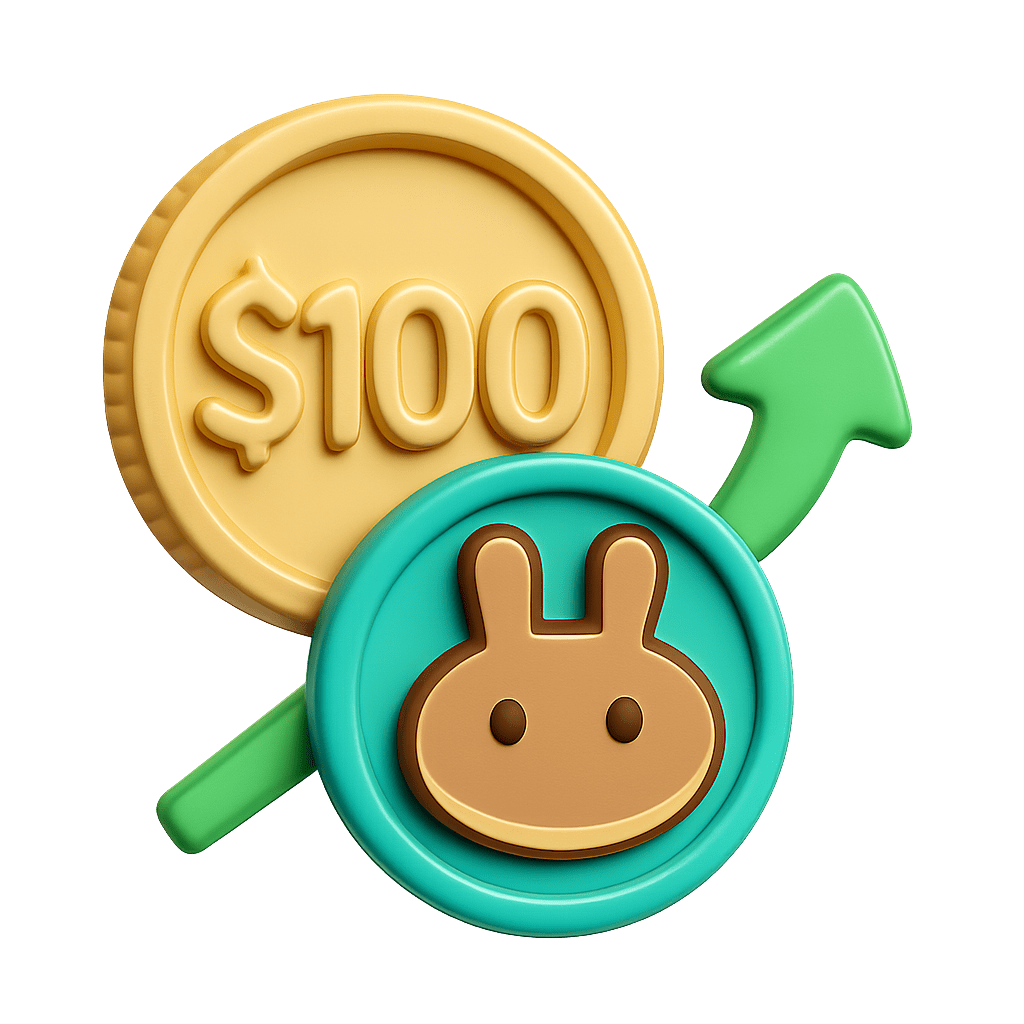 PancakeSwap 3d Icon 100 Dollar