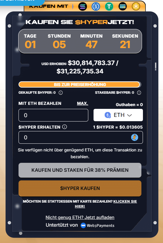 4. Schritt: Bitcoin Hyper Token kaufen
