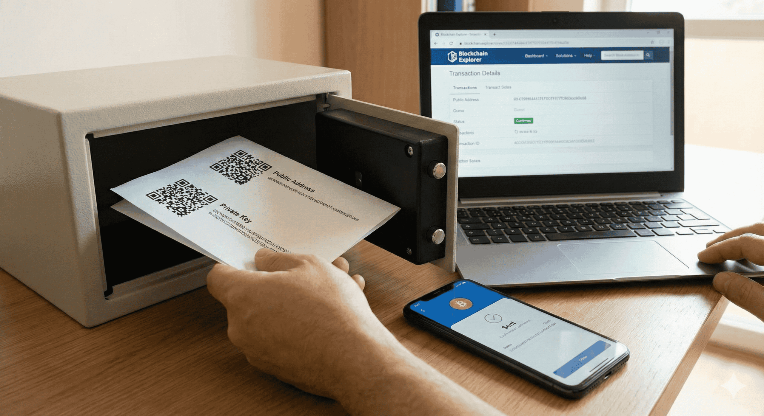 Paper Wallet Übertragung und Aufbewahrung