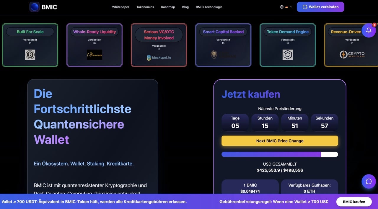 BMIC Presale Webseite