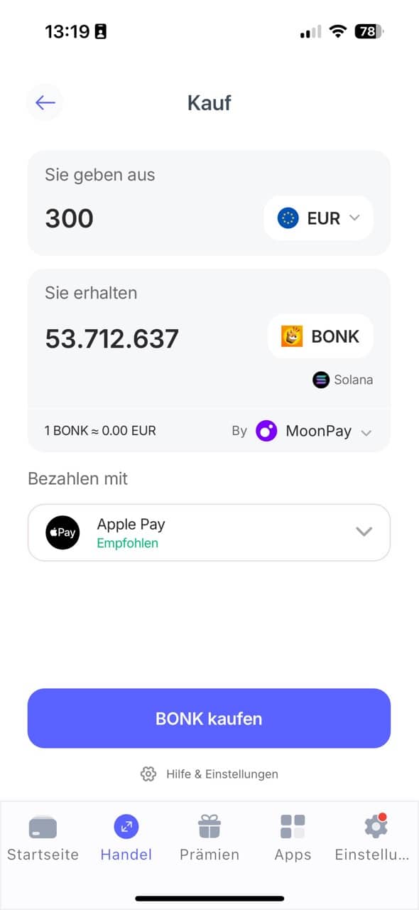 Bonk kaufen Best Wallet