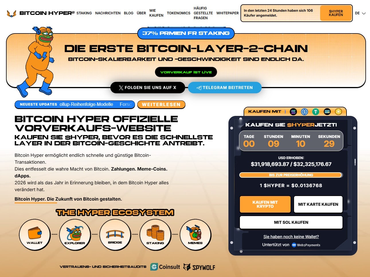 Schritt 1: Presale-Seite besuchen