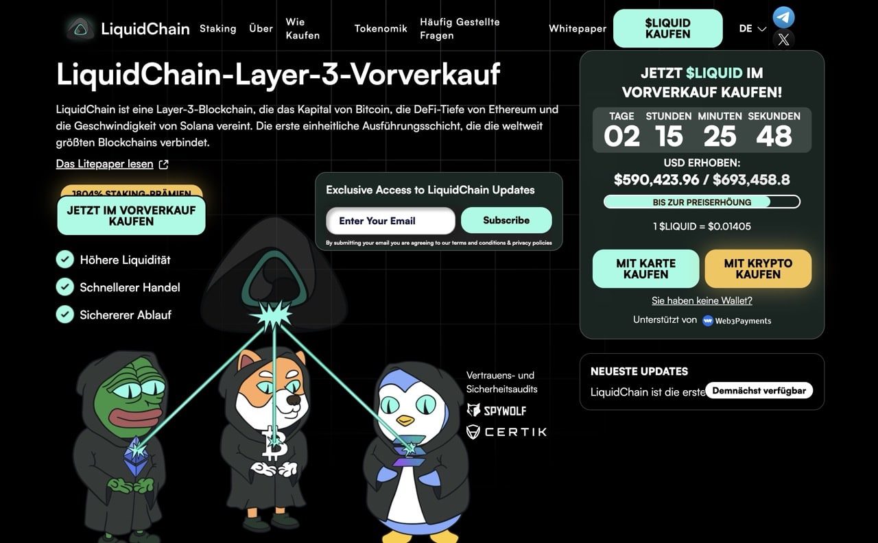 LiquidChain Presale Webseite new
