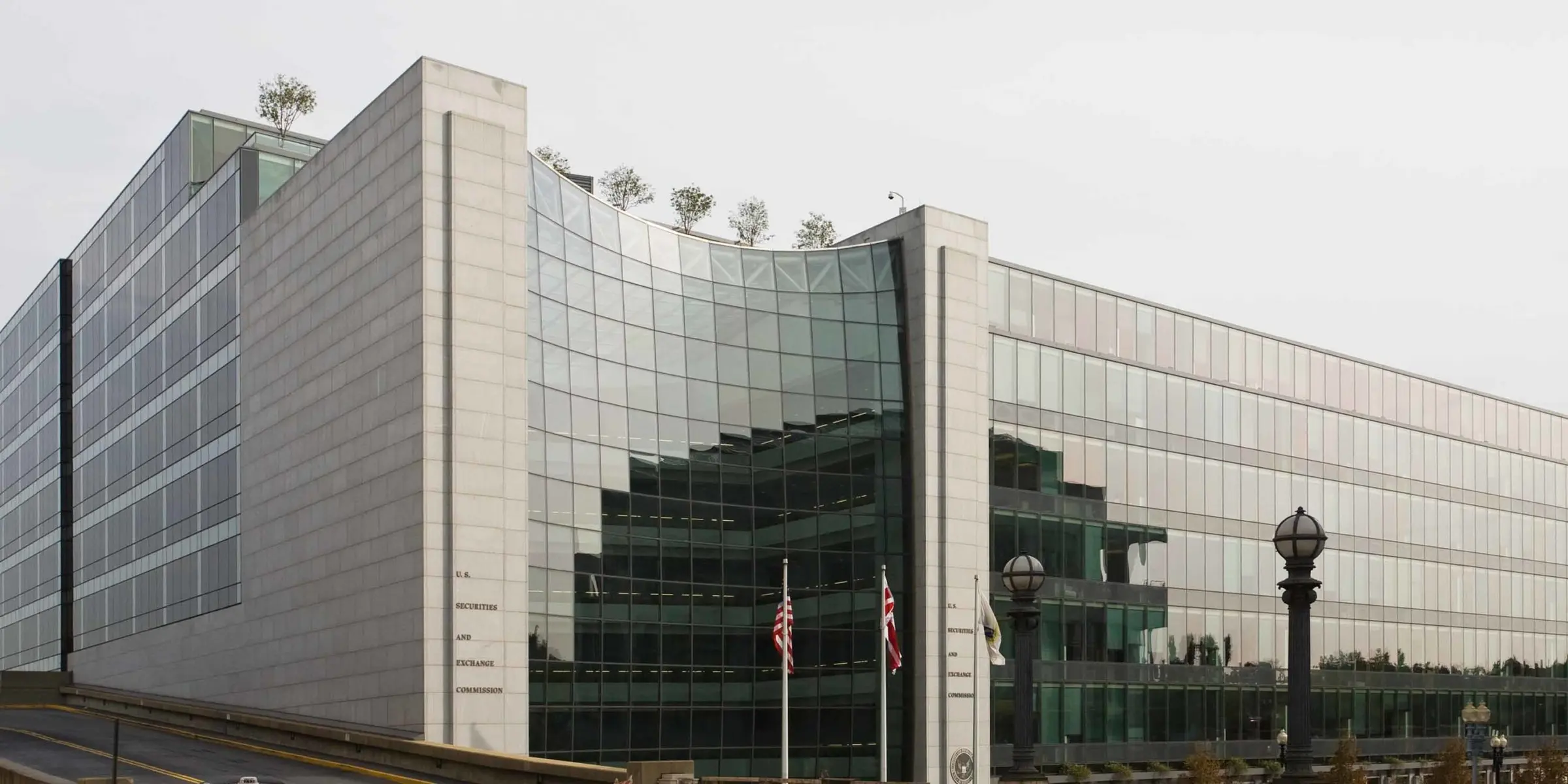 Exterior view of the U.S. Securities and Exchange Commission headquarters building in Washington DC