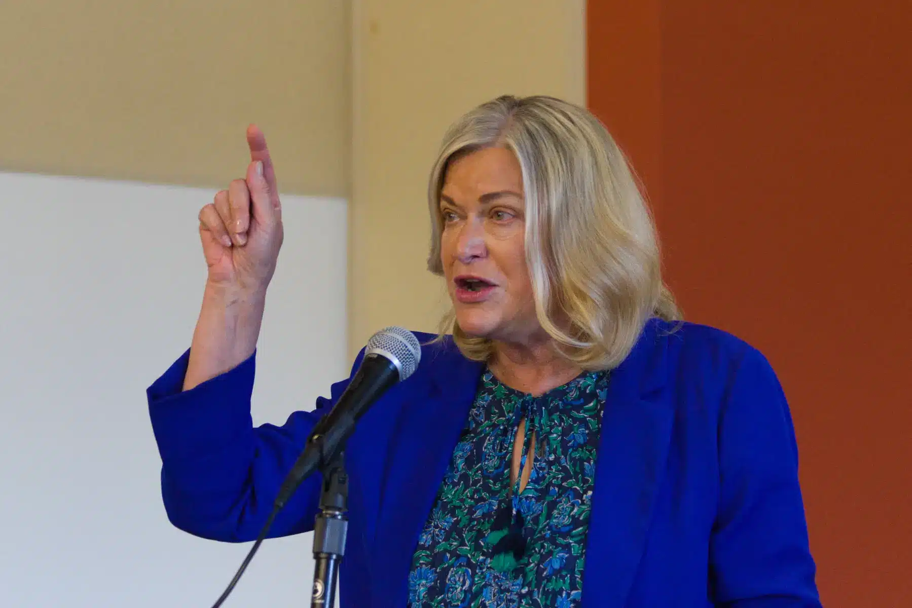Cynthia Lummis spricht bei einer Bürgerversammlung in Gillette, Wyoming.